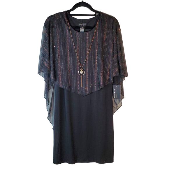Enfocus Studios Dress Womens 10 Black Gold Cocktail Party Accents Necklace New - Picture 1 of 10